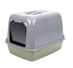 Закритий туалет для котів Ferplast Clear Cat 10 фісташково-сірий 47x36x35 см 72064099
