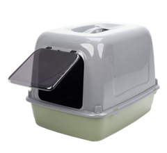 Закритий туалет для котів Ferplast Clear Cat 10 фісташково-сірий 47x36x35 см 72064099