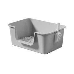 Lesko Туалет лоток для котів з лопаткою Taotaopets 262207 40 см Gray