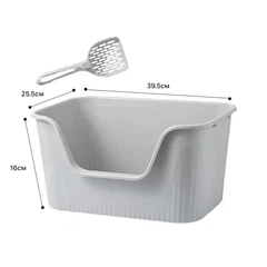 Lesko Туалет лоток для котів з лопаткою Taotaopets 262207 40 см Gray