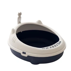 Лоток (туалет) для котів CAT IN BOX CozyCat з лопаткою L 52х45х21 см Navi blue - синій
