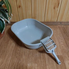 Без бренду Відкритий котячий лоток туалет для котів з лопаткою 35*27*10см