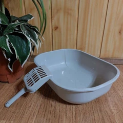 Без бренду Відкритий котячий лоток туалет для котів з лопаткою 35*27*10см