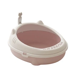 Лоток (туалет) для котів CAT IN BOX CozyCat з лопаткою M 42х36х17 см Cool pink - рожевий