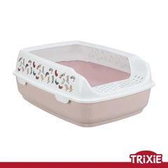 Туалет для кота Trixie 40399 "Dеlіо"з високим бортиком, 38х20х50см, бузковий/білий (TX-40399) 4011905403991