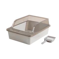 Туалет для кішок Taotaopets 263303 Gray котячий лоток з лопаткою