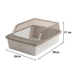 Туалет для кішок Taotaopets 263303 Gray котячий лоток з лопаткою