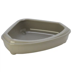 Туалет для кішок кутовий з бортиком Moderna сирій 55х45х14 см (C146330)