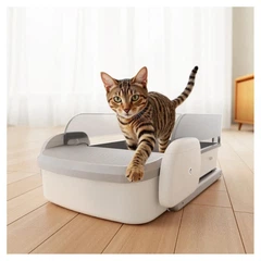 Смарт автоматичний лоток Petwant Auto Self-Cleaning Cat Litter Box BP-01, котячий туалет, відкритий