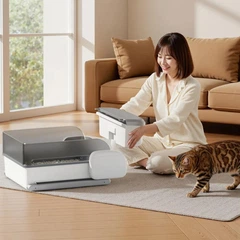 Смарт автоматичний лоток Petwant Auto Self-Cleaning Cat Litter Box BP-01, котячий туалет, відкритий