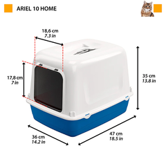 Закритий туалет для котів Ferplast Ariel 10 Home із системою просіювання та вугільним фільтром синій 36x47x35 см 72068099