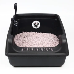 Лоток (туалет) для котів CAT IN BOX з лопаткою 53х38х20 см чорний