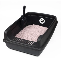 Лоток (туалет) для котів CAT IN BOX з лопаткою 53х38х20 см чорний