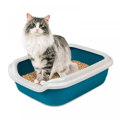 Туалет для котів Природа Comfort L синій 49 х 39 х 15 см (MLZ8278)