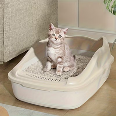 Без бренду Лоток невеликий для котів з лопаткою Бежевий