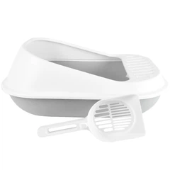 Туалет для кішок PAKEWAY 44 х 33 х 19 см (S) з лопаткою, Сірий (063S-GREY)