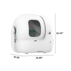 Без бренду Автоматичний лоток PETKIT PUROBOT MAX PRO з камерою 65 л PP ABS TPE Silicone Білий 657x538x603 мм