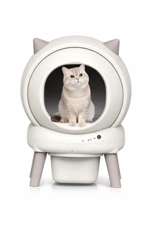 Автоматичний туалет для домашніх тварин Els Pet Orbitie GalaxyPod бежевий з вушками
