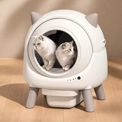 Автоматичний туалет для домашніх тварин Els Pet Orbitie GalaxyPod бежевий з вушками