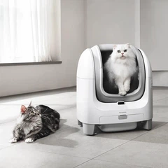 Автоматичний туалет для кішок PET MARVEL "Мейн С1", для великих і середніх порід WiFi, Дезодорація, Білий/Сірий