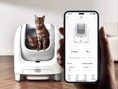 Автоматичний туалет для кішок PET MARVEL "Мейн С1", для великих і середніх порід WiFi, Дезодорація, Білий/Сірий
