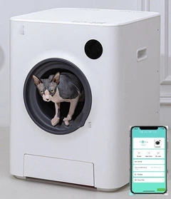 Автоматичний туалет для кішок PET MARVEL, "Кубік Рубік" WiFi, ОZОN-стерилізація Білий
