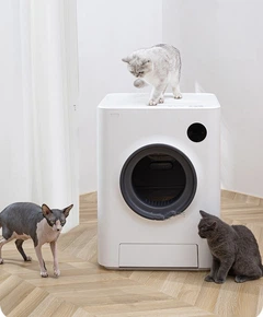 Автоматичний туалет для кішок PET MARVEL, "Кубік Рубік" WiFi, ОZОN-стерилізація Білий