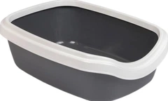 Туалет для котів з бортами пластиковий сірий 31*14*43см Trixie
