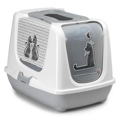 Закритий туалет для котів Moderna Trendy Cat Cats in Love із вугільним фільтром сірий 57,4х44,8х42,7 см C245026CL