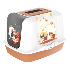 Закритий туалет для котів Moderna Trendy Cat Indy & Louise із вугільним фільтром помаранчевий 50х39х37 см BJ60439IL