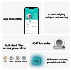 Автоматичний туалет для кішок TONEPIE T-02 WiFi ОZОN-стерилізація Білий