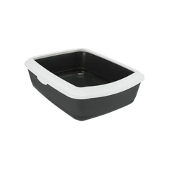 Туалет Trixie Classic для котів з рамкою сірий/білий пластиковий 37х15х47 см