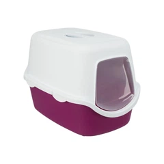 Туалет Trixie для котів Vico закритий пластик фіолетовий/білий 40х40х56см