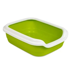 Туалет для кішок з бортом Природа Comfort L 39x49x15 см Зелено-білий (PR241740)