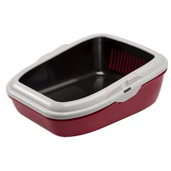 Лоток для котів Ferplast Birba 55.5х45.5х22 см Бордовий з двома піддонами (72049099)