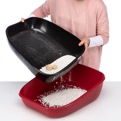 Лоток для котів Ferplast Birba 55.5х45.5х22 см Бордовий з двома піддонами (72049099)