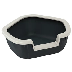 Лоток кутовий для кішок Ferplast Dama 57.5х51.5х22 см Чорний (72039099)