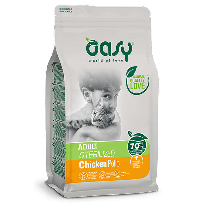 Oasy Корм з м'ясо птиці курка рис для дорослих котів