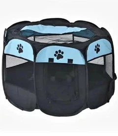 PetJoy Манеж для цуценят, кішки 73*73*43 см блакитно-чорний Pet Joy