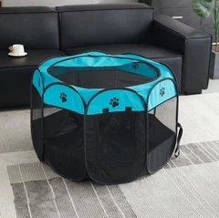 PetJoy Манеж для цуценят, кішки 73*73*43 см блакитно-чорний Pet Joy