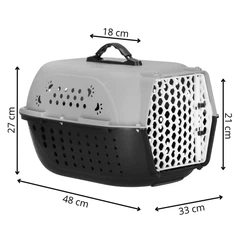 Сумка для транспортування собаки кота кролика Springos до 7 кг 48 x 33 x 27 см Чорно-сіра (5907719466149)