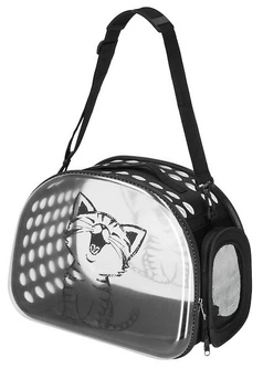 Сумка для транспортування собаки кота Springos до 10 кг 42 x 26 x 32 см Чорна (5907719480282)