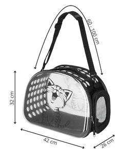 Сумка для транспортування собаки кота Springos до 10 кг 42 x 26 x 32 см Чорна (5907719480282)