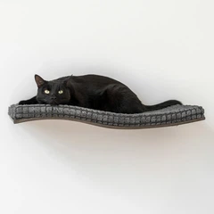 Настінна поличка для котів Kitsune Garden Gray/Black 70-30-5 см