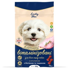 Lucky Star Добавка ласощі кроликом +біотин для собак