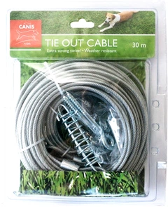 Біговий трос для собак Active Canis Tie Out 30 м Сріблястий (5705833700909)