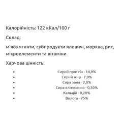 Леопольд М'ясний раціон з ягням для собак, скляна банка 460 г (6шт/уп)