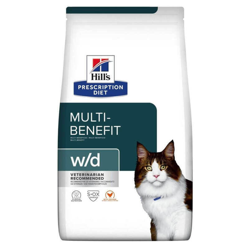 Hill's Prescription Diet w/d Multi-Benefit (Digestive/Weight Management) - Корм-дієта з куркою для котів з проблемами травлення та надмірною вагою