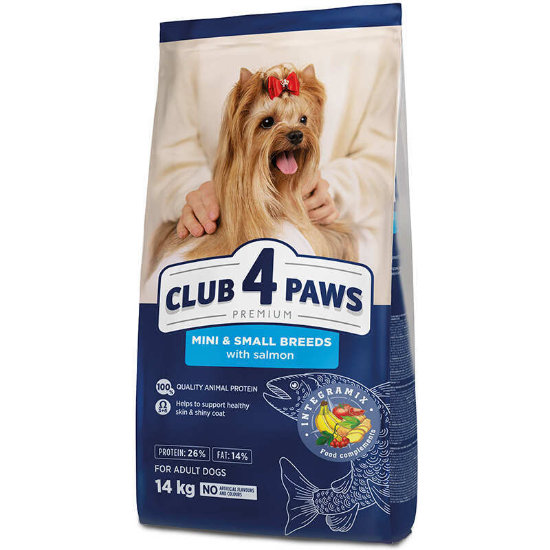 Club 4 Paws Premium Puppies Mini &amp;amp; Small Breeds Chicken - Сухой корм с лососем для взрослых собак малых и миниатюрных пород (14 кг)