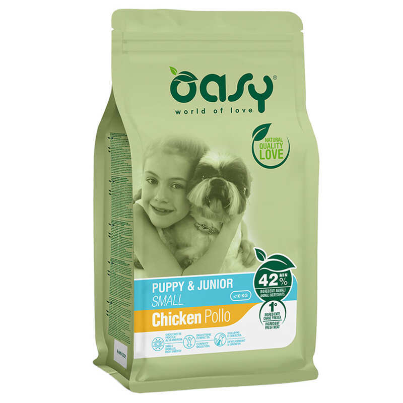 Oasy Оаsу Lifestage Puppy&amp;amp;Junior Small Chicken - Сухой корм с курицей для щенков и молодых собак мелких пород (1 кг)